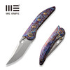 We Knife Attor Integral Frame Lock Folding Knife - 3.55" CPM-20CV Polished Bead Blasted Modified Persian Blade, Flamed One-Piece Titanium Handle - WE23037-2