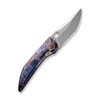 We Knife Attor Integral Frame Lock Folding Knife - 3.55" CPM-20CV Polished Bead Blasted Modified Persian Blade, Flamed One-Piece Titanium Handle - WE23037-2
