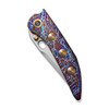 We Knife Attor Integral Frame Lock Folding Knife - 3.55" CPM-20CV Polished Bead Blasted Modified Persian Blade, Flamed One-Piece Titanium Handle - WE23037-2