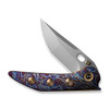 We Knife Attor Integral Frame Lock Folding Knife - 3.55" CPM-20CV Polished Bead Blasted Modified Persian Blade, Flamed One-Piece Titanium Handle - WE23037-2