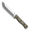 Reiff Knives F6 Leuku Survival Knife - 6" CPM-Magnacut Drop Point Blade, Green and Black Micarta Handle, Brown Leather Sheath