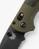 Benchmade Redoubt AXIS Folding Knife - 3.55" CPM-D2 Cobalt Cerakote Tanto Partially Serrated Blade, Ranger and Forest Green Grivory Handles - 431BK-1