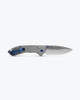 Benchmade 743 Mini Narrows AXIS Folding Knife - 2.98" CPM-20CV Satin Drop Point Blade, Gray Titanium Handles, Blue Accents