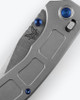 Benchmade 743 Mini Narrows AXIS Folding Knife - 2.98" CPM-20CV Satin Drop Point Blade, Gray Titanium Handles, Blue Accents