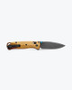 Benchmade Bugout AXIS Folding Knife - M390 Black DLC Battlewashed Plain Blade, Burnt Brass Aluminum Handles - 535BK-07-4