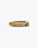 Benchmade Bugout AXIS Folding Knife - M390 Black DLC Battlewashed Plain Blade, Burnt Brass Aluminum Handles - 535BK-07-4