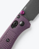 Benchmade 533GY-09 Mini Bugout AXIS Folding Knife - 2.82" S30V Tungsten Gray Cerakote Plain Blade, Dark Purple Grivory Handles