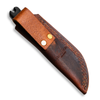 Reiff Knives F3 EDC Fixed Blade Knife - 2.9" CPM 3V Drop Point Stonewashed Blade, Black Canvas Micarta Handle, Brown Crazy Horse Leather Sheath