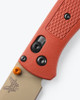 Benchmade 535TN-10 Bugout AXIS Folding Knife - 3.24" S30V Desert Verde Cerakote Plain Blade, Rust Orange Grivory Handles
