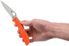 Spyderco Endura 4 Flat Ground Lock Back Folder - 3.75" VG10 Satin Plain Blade, Orange FRN Handles - C10FPOR