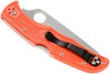 Spyderco Endura 4 Flat Ground Lock Back Folder - 3.75" VG10 Satin Plain Blade, Orange FRN Handles - C10FPOR