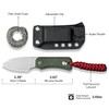 CIVIVI Knives Baby Banter Pocket Fixed Blade - 2.39" Nitro-V Stonewashed Drop Point Blade, Green Canvas Micarta Handles, Kydex Sheath and IWB Clip - C23045-2