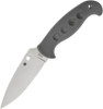 Spyderco FB05PGY Temperance Lightweight Sprint Run - 4.46" CPM-CruWear Satin Plain Blade, Molded Gray FRN Handles, Boltaron Sheath with G-Clip