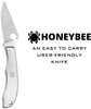 Spyderco HoneyBee Micro-Size Folding Knife - 1.67" Satin Plain Blade, Stainless Steel Handles, Slipjoint (non-locking) - C137P