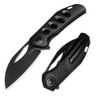 Kizer Knives Hawk Folding Knife - 3.41" M390 Sheepsfoot Black Blade, Black Titanium Handle