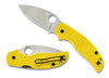 Spyderco Sage 5 Lightweight Salt Compression Lock Folding Knife - 3" CPM-Magnacut Satin Leaf Shape Blade, Yellow FRN Handles, Wire Pocket Clip
