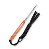 CIVIVI Knives Timberbark Fixed Blade Knife - 3.2" 14C28N Satin Drop Point Blade, Orange G10 Handles, Kydex Sheath - C23094-2