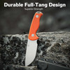 CIVIVI Knives Timberbark Fixed Blade Knife - 3.2" 14C28N Satin Drop Point Blade, Orange G10 Handles, Kydex Sheath - C23094-2