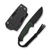 CIVIVI Knives Timberbark Fixed Blade Knife - 3.2" 14C28N Black Stonewashed Drop Point Blade, Green Canvas Micarta Handles, Kydex Sheath - C23094-3