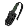 CIVIVI Knives Timberbark Fixed Blade Knife - 3.2" 14C28N Black Stonewashed Drop Point Blade, Green Canvas Micarta Handles, Kydex Sheath - C23094-3