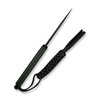 CIVIVI Knives Timberbark Fixed Blade Knife - 3.2" 14C28N Black Stonewashed Drop Point Blade, Green Canvas Micarta Handles, Kydex Sheath - C23094-3