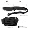 CIVIVI Knives Timberbark Fixed Blade Knife - 3.2" 14C28N Black Stonewashed Drop Point Blade, Black G10 Handles, Kydex Sheath - C23094-1