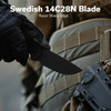 CIVIVI Knives Timberbark Fixed Blade Knife - 3.2" 14C28N Black Stonewashed Drop Point Blade, Black G10 Handles, Kydex Sheath - C23094-1
