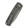 We Knife Company Dutch Bushcraft Knives NightBlade Folding Knife - 2.98" CPM-20CV Gray Stonewashed Drop Point Blade, Tiger Stripe Flamed Titanium Handles, Reversible Clip, Crossbar Lock - WE22046-3