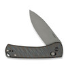 We Knife Company Dutch Bushcraft Knives NightBlade Folding Knife - 2.98" CPM-20CV Gray Stonewashed Drop Point Blade, Tiger Stripe Flamed Titanium Handles, Reversible Clip, Crossbar Lock - WE22046-3