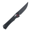 CobraTec Knives Legacy Crossbar Lock Folding Knife - 3.5" D2 Drop Point Black Coated Blade, Black Aluminum Diamond Pattern Handles