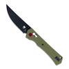 CobraTec Knives Legacy Crossbar Lock Folding Knife - 3.5" D2 Drop Point Black Coated Blade, OD Green Aluminum Diamond Pattern Handles
