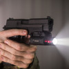 iProTec RM230-LSR Weapon Light - 46 Lumens Low-230 Lumens High White LED Light, 5mW 650 nm Wavelength Red Laser Black for Long Guns, Pistols (Except Subcompacts)