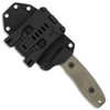 Circadian Clip Point EDC Fixed Blade - 3.28" CPM-MagnaCut Clip Point Stonewash Blade, Green Canvas Micarta Handles, Black Kydex Sheath