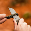 Circadian Clip Point EDC Fixed Blade - 3.28" CPM-MagnaCut Clip Point Stonewash Blade, Green Canvas Micarta Handles, Black Kydex Sheath