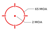 Holosun HE515CT-RD Elite | 2MOA Red Dot with 65MOA Circle - Titanium Construction, Solar Optic