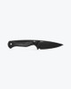 Benchmade Dacian Pocket Fixed Blade Knife - 3.54" CPM-MagnaCut Black Spear Point Blade, Black Canvas Micarta Handles, Black Leather Sheath - 203BK-02