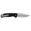 Kershaw 1429 Runoff Button Lock KVT Flipper Knife - 3.1" Satin Clip Point Blade, Black Glass-Filled Nylon Handles, Reversible Clip