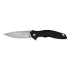 Kershaw 1845ST Shoreline Assisted Liner Lock Flipper Knife - 3" Stonewashed Drop Point Combo Blade, Black Glass-Reinforced Nylon Handles, Reversible Clip