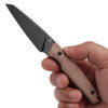 Tenable Knives Parr Outdoor Fixed Blade Knife - 3.12" Blackwash 14C28N Blade, Brown Micarta Handle - G011B4