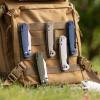 CJRB Cutlery Pyrite-Light Button Lock Folding Knife - 3.34" AR-SFII Steel Black Wharncliffe Blade, Brown FRN Handles - J1945-BBN