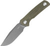 Zero Tolerance Model 0004OL Fixed Blade Knife - 4.2" CPM-CruWear Stonewashed Clip Point Blade, Olive Green Canvas Micarta Handles, Adjustable Leather Sheath