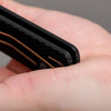 Vosteed Cutlery Vombat Crossbar Lock Folding Knife - 2.92" M390 Copper Dune Bowie Blade, Black Aluminum Handles - A4106