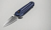 Benchmade Lowden AXIS Flipper Knife - 2.79" M390 Satin Spear Point Blade, Crater Blue Aluminum Handles - 491