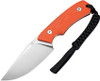CIVIVI Knives Gander Fixed Blade Knife - 3.63" 14C28N Satin Clip Point Blade, Orange G10 Handles, Kydex Sheath with T-Clip - C24058B-1