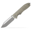 Sig Sauer Knives VA9GT Validus Folding Knife - 3.78" Two Tone Satin Modified Tanto Blade, Olive Green Canvas Micarta Handles