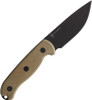 Ontario TAK-2 Fixed Blade Knife - 4.2" 1075 Black Drop Point, Stabilized Hardwood Handles, Leather Sheath - 8664 Ontario TAK-2 Fixed Blade Knife - 4.2" 1075 Black Drop Point, Stabilized Hardwood Handles, Leather Sheath - 8664