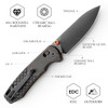 Travisa Dragonfly-Cu Axis Lock EDC Folding Pocket Knife - 2.99'' 14C28N Steel Stonewashed Blade, Copper Handle