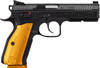 CZ-USA Shadow 2 9mm Luger 4.89" - Orange Checkered Aluminum Grip