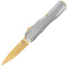 Kershaw Exclusive Livewire OTF AUTO Knife - 3.3" CPM-Magnacut Spear Point Gold Blade, Raw Aluminum Handles, Reversible Clip - 9000RAWGLD