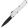 Kershaw Exclusive Livewire OTF AUTO Knife - 3.3" CPM-Magnacut Spear Point Black Blade, Storm Trooper White Aluminum Handles, Reversible Clip - 9000WBLK